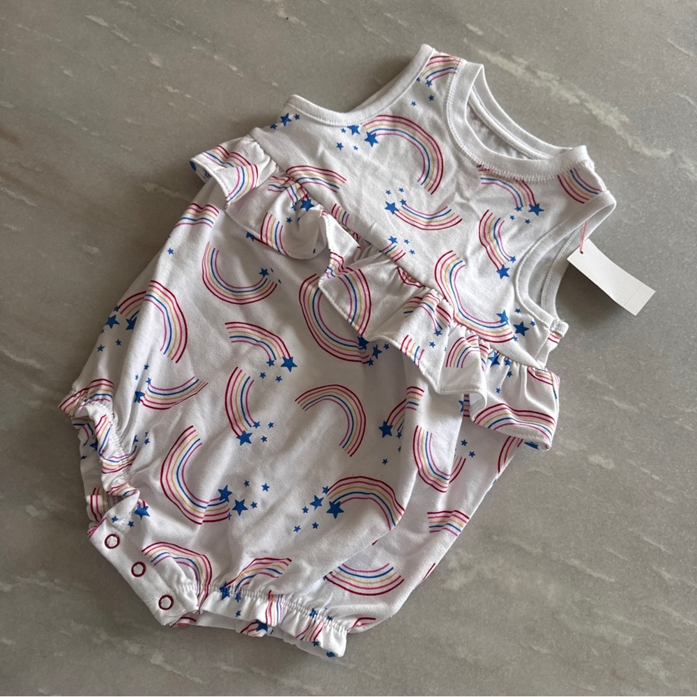 Cat & Jack Rainbow Print Baby Romper - Size 18 M